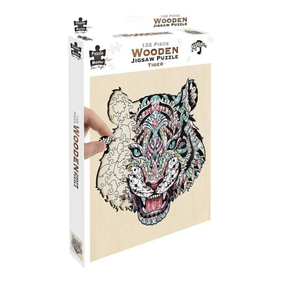 Puzzle Master: Tiger 132 Piece Wooden Jigsaw Puzzle