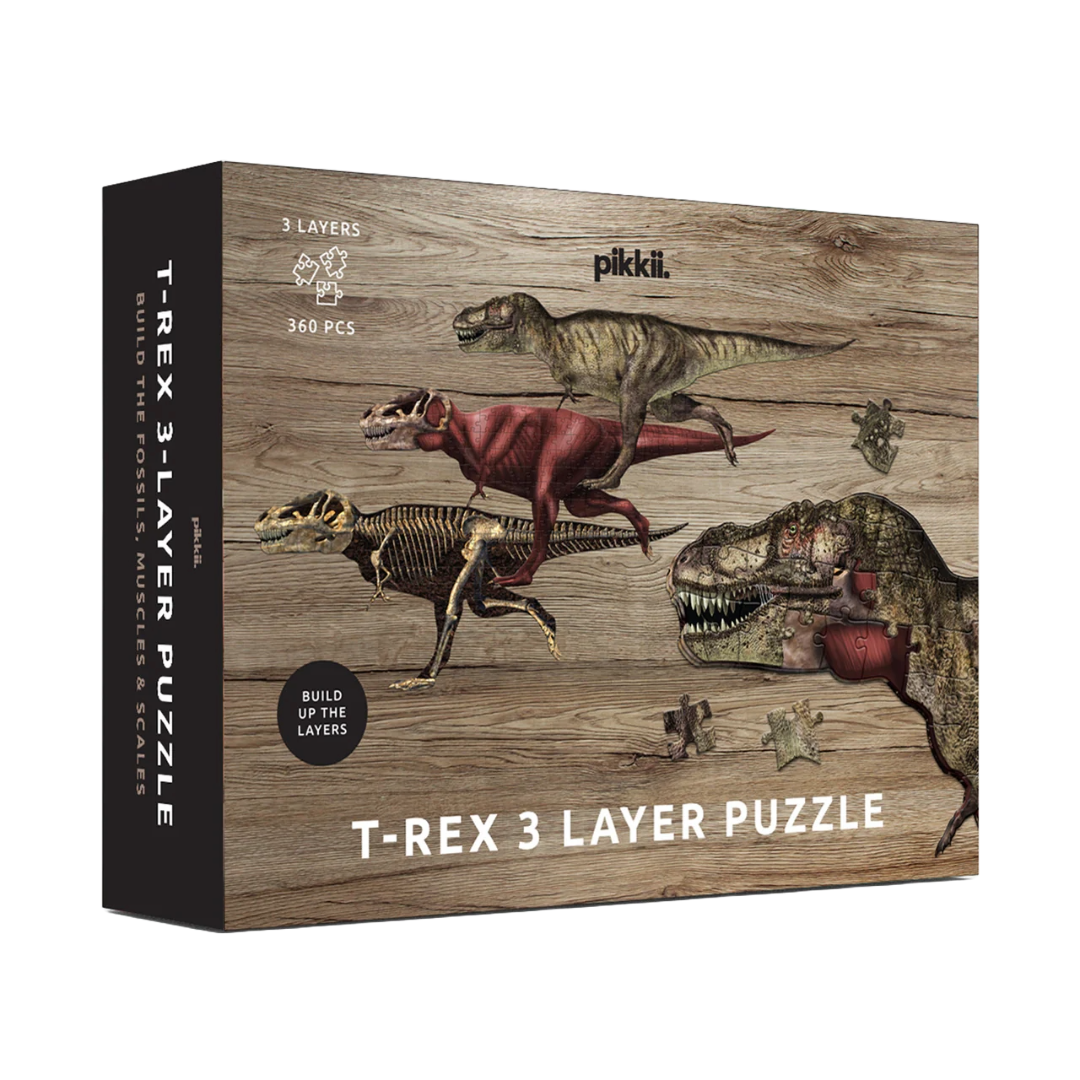 Pikkii: T-Rex 3 Layer 360 Piece Jigsaw Puzzle