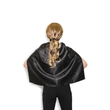 A younger child wearing the Ultimate Black Adventure Cape Kids Party Costume – Short size