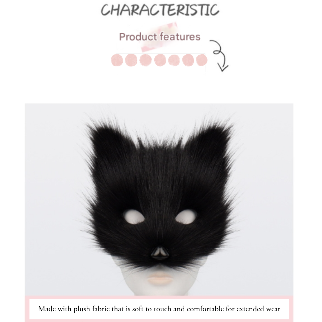 Reddish-Brown Fox Costume Set 4-Piece – Furry Mask, Ears, Tail & Paws Cosplay Kit