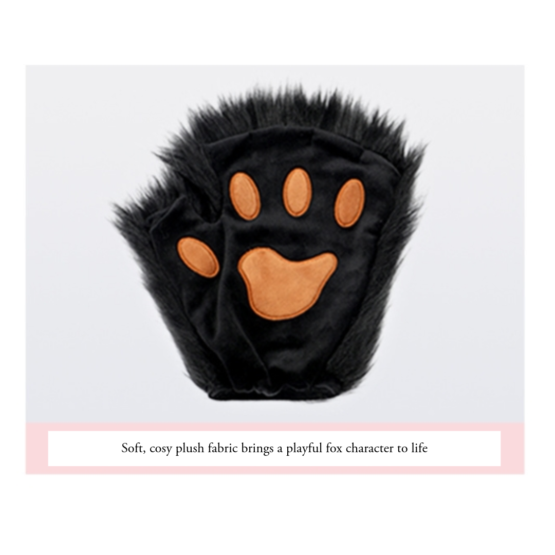 Reddish-Brown Fox Costume Set 4-Piece – Furry Mask, Ears, Tail & Paws Cosplay Kit