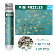 150-Piece Mini Jigsaw Puzzle in Reusable Tube – Compact Travel Puzzle with Postcard Back Design for Creative Play (Apricot Blossoms)