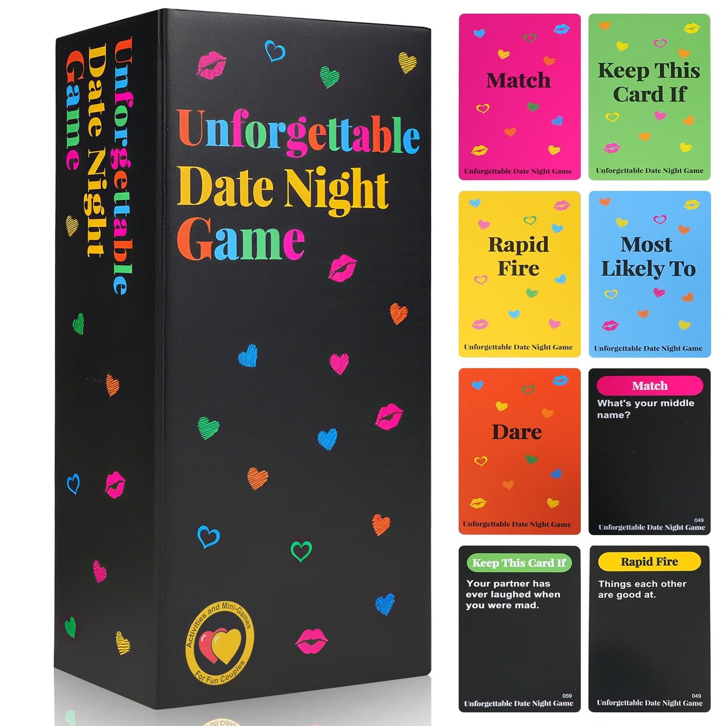 Unforgettable Date Night Game for Couples – 300-Card Romantic & Playful Relationship Game with Spinner
