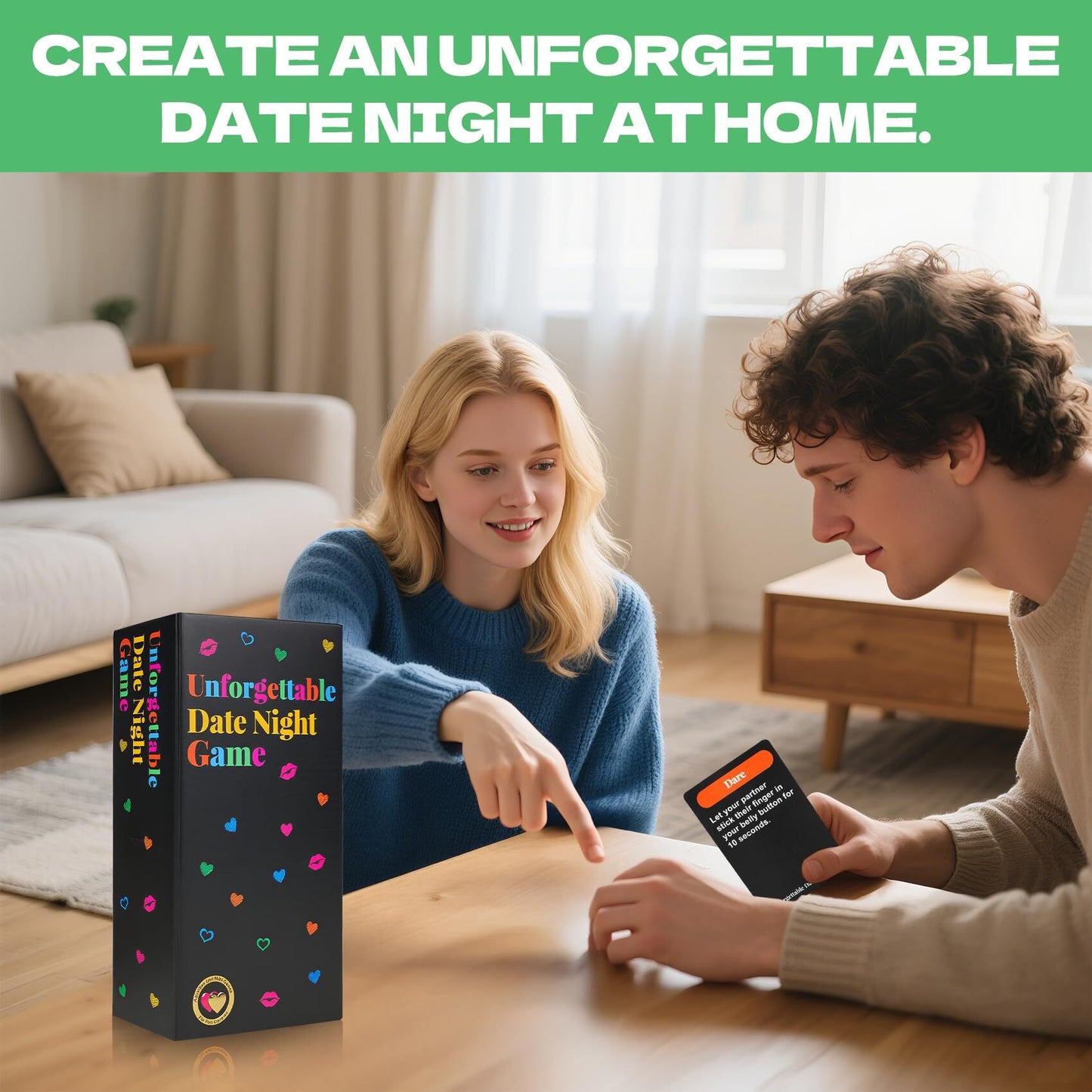 Unforgettable Date Night Game for Couples – 300-Card Romantic & Playful Relationship Game with Spinner