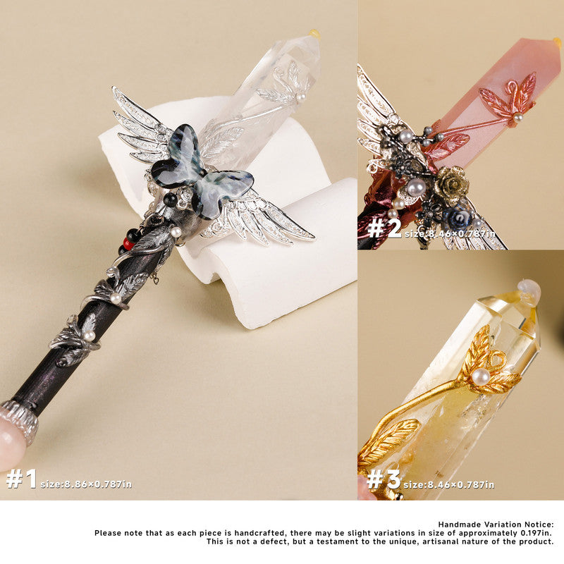 White Quartz Crystal Wand – Ornate Master Wand for Energy Amplification, Clarity & Spiritual Power
