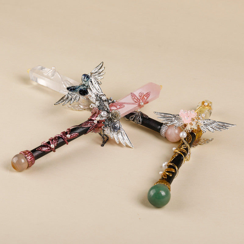 Rose Quartz Crystal Wand – Ornate Handmade Heart Energy Wand for Intention, Connection & Emotional Harmony