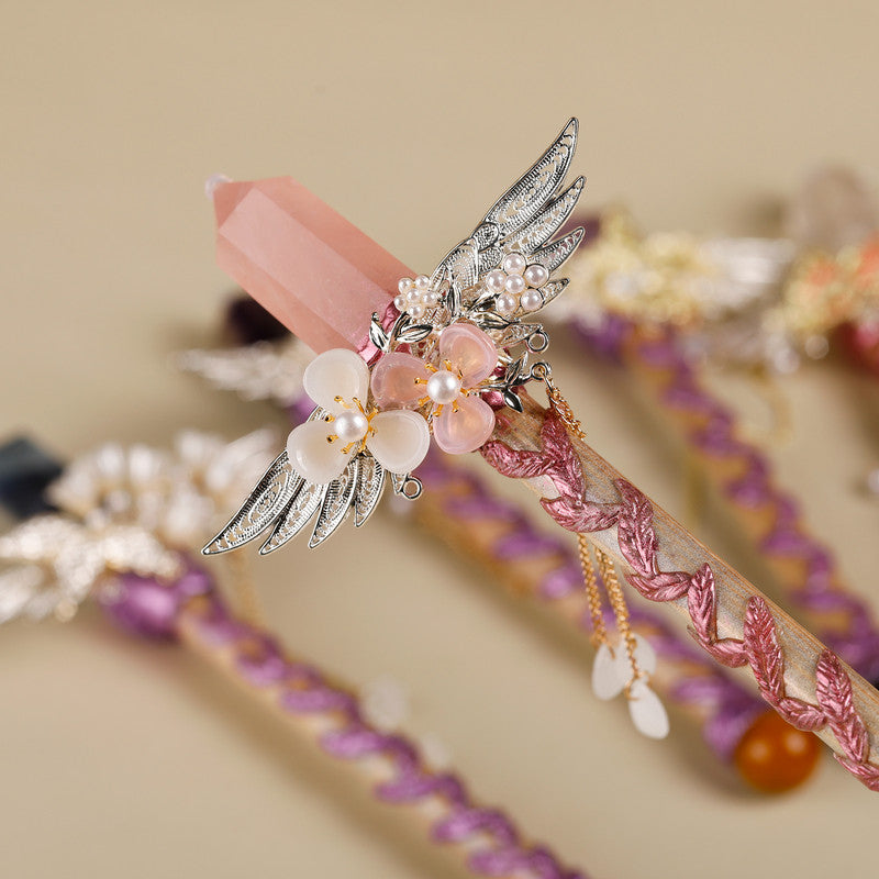 Rose Quartz Crystal Wand – Handmade Gemstone Wand for Compassion, Healing & Emotional Balance
