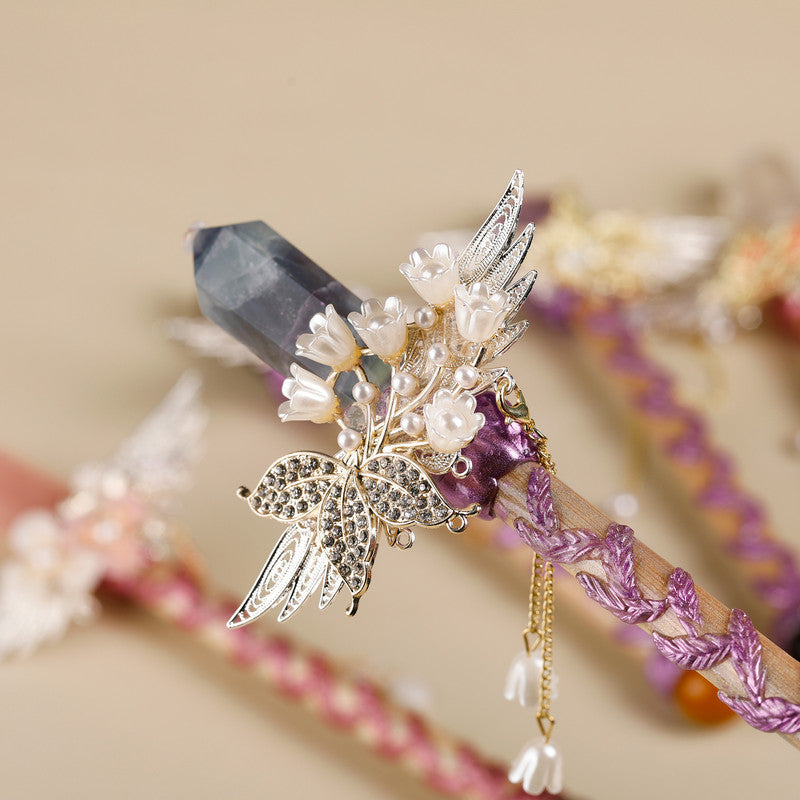 Green Fluorite Crystal Wand – Handmade Gemstone Wand for Energy Work, Rituals & Fantasy Cosplay