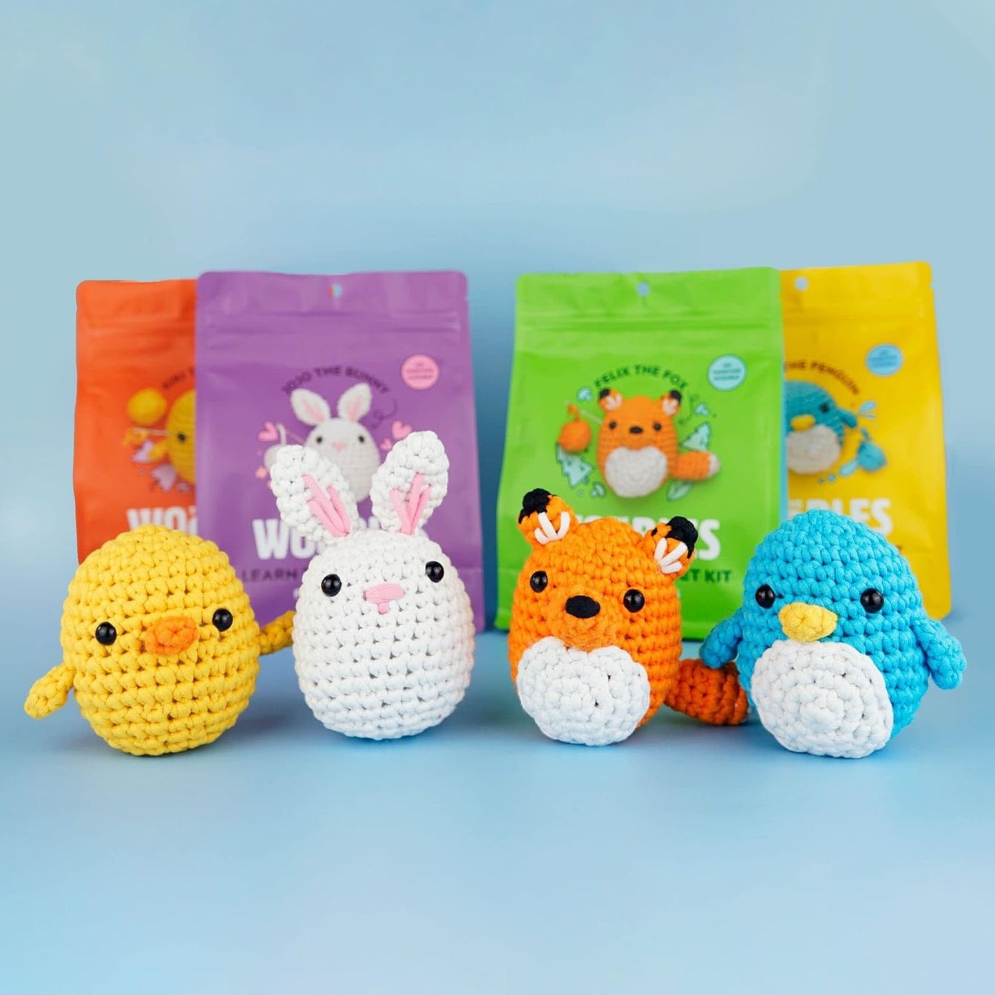 Woobles Pierre the Penguin Crochet Kit – Beginner Learn to Crochet Set with Step-by-Step Videos & Complete Materials