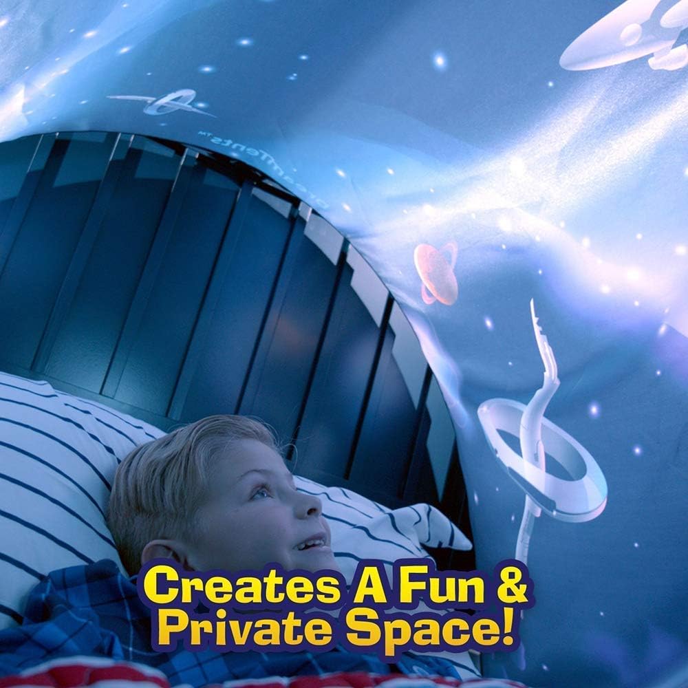 Kids Space Bed Tent – Pop-Up Galaxy Bed Canopy for Single Beds (220cm) | Cozy Sleep & Play Tent