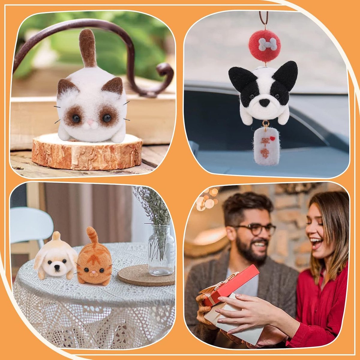 Needle Felting Kit for Beginners – 45-Piece DIY Animal Craft Set with Wool, Tools & Accessories