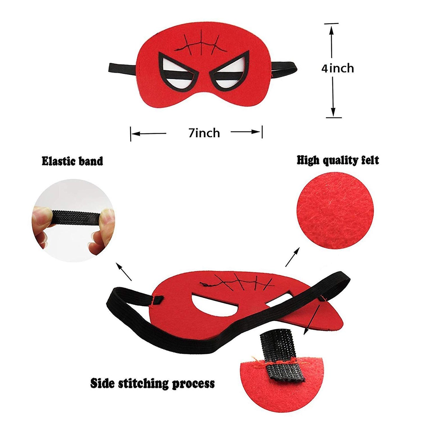 Superhero Masks 32 Pack – Kids Felt Party Masks with Elastic Bands