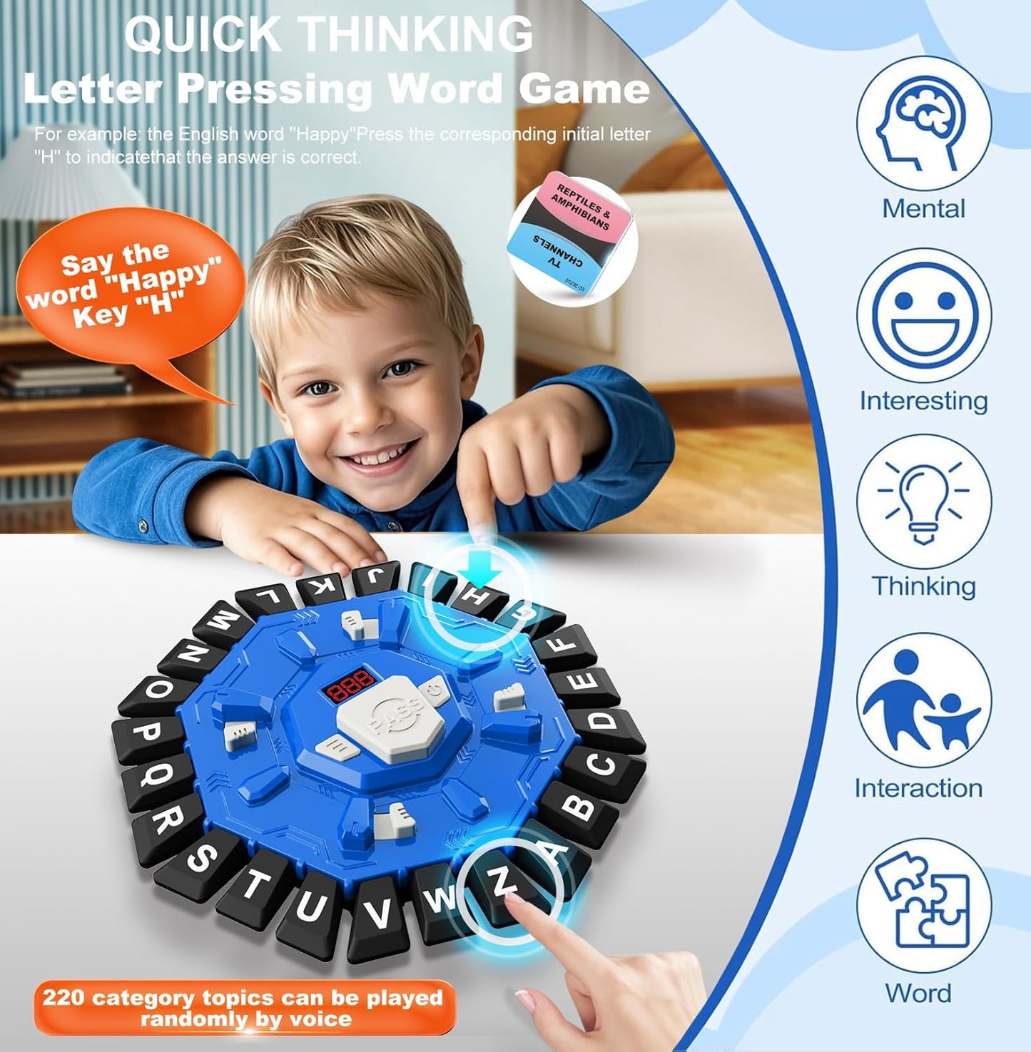 Fast-Paced Alphabet Word Game with Timer – 24 Letter Press Family Board Game