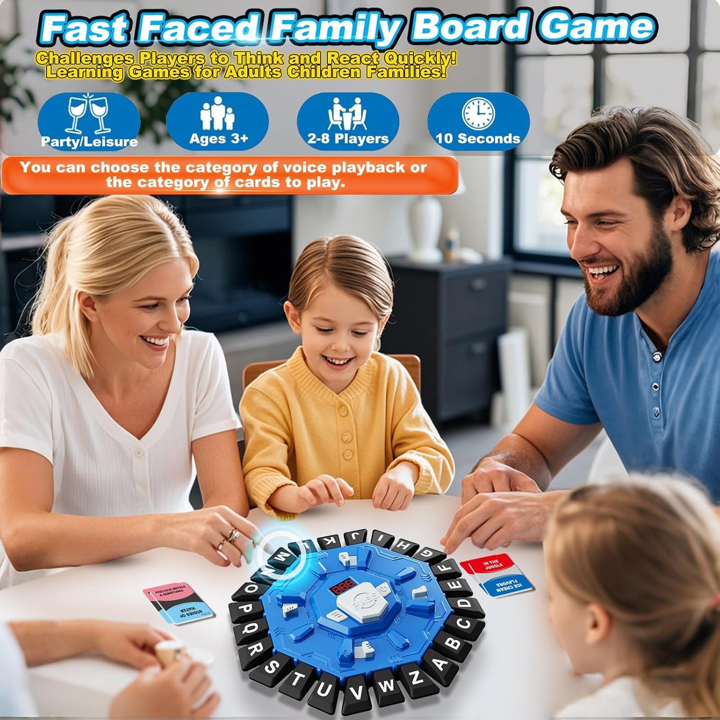 Fast-Paced Alphabet Word Game with Timer – 24 Letter Press Family Board Game