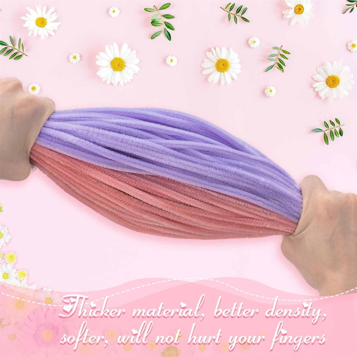 200pcs Pastel Pipe Cleaners – Thick Chenille Stem Craft Supplies for DIY Art, Decorations & Creative Projects