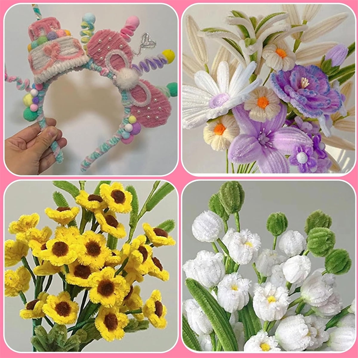 200pcs Pastel Pipe Cleaners – Thick Chenille Stem Craft Supplies for DIY Art, Decorations & Creative Projects