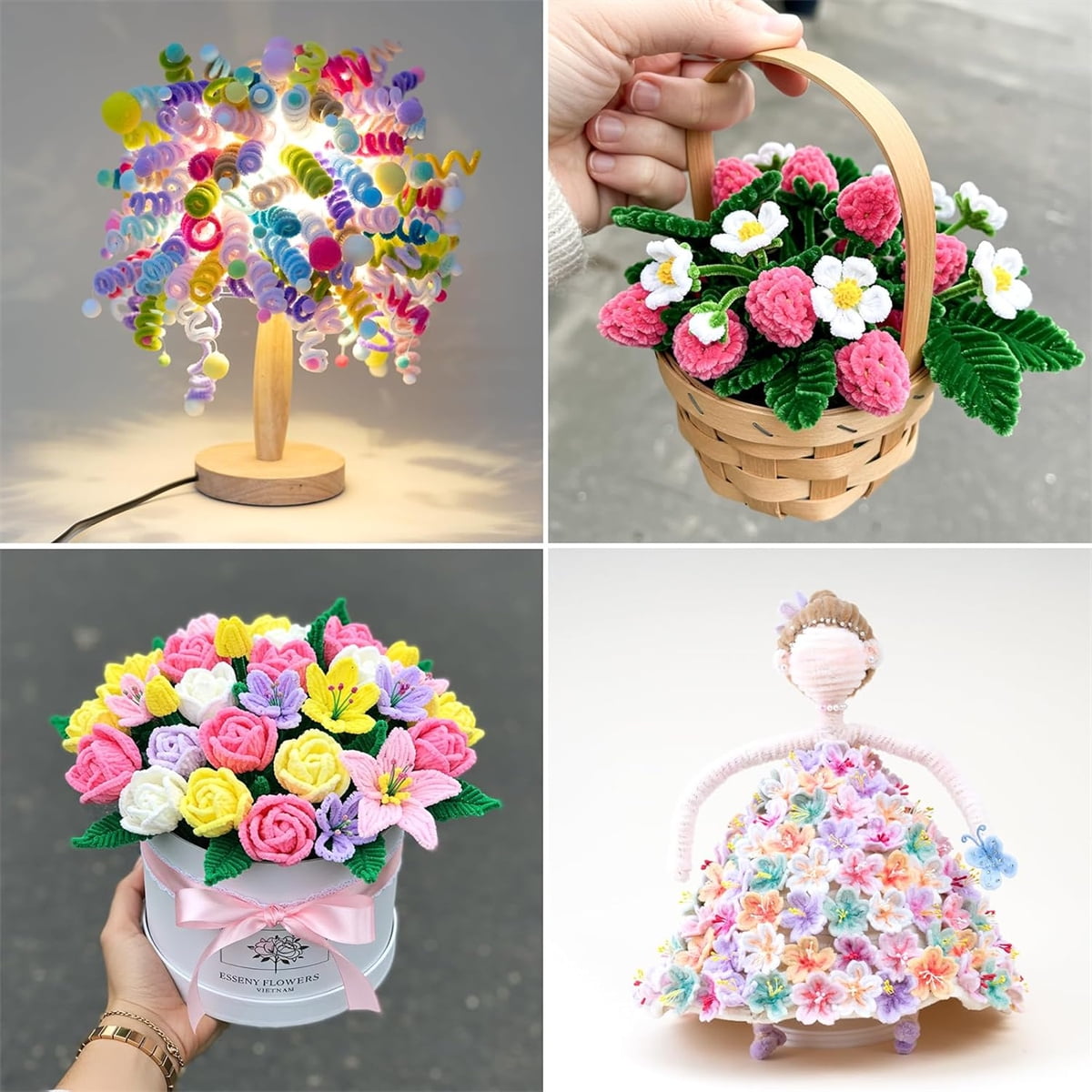 200pcs Pastel Pipe Cleaners – Thick Chenille Stem Craft Supplies for DIY Art, Decorations & Creative Projects