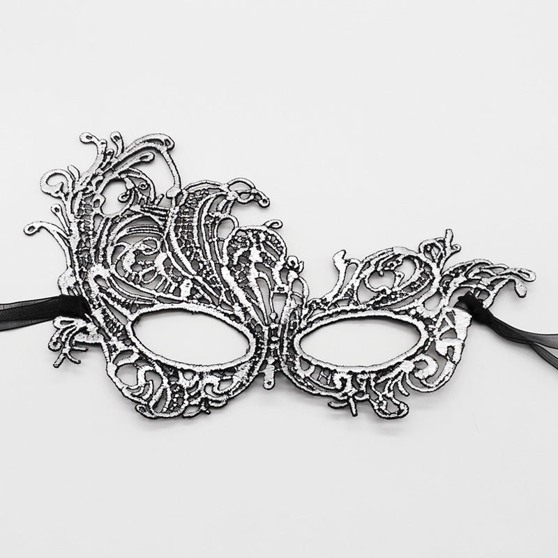 Venetian Lace Masquerade Mask for Women – Elegant Black Gold Silver Party Mask