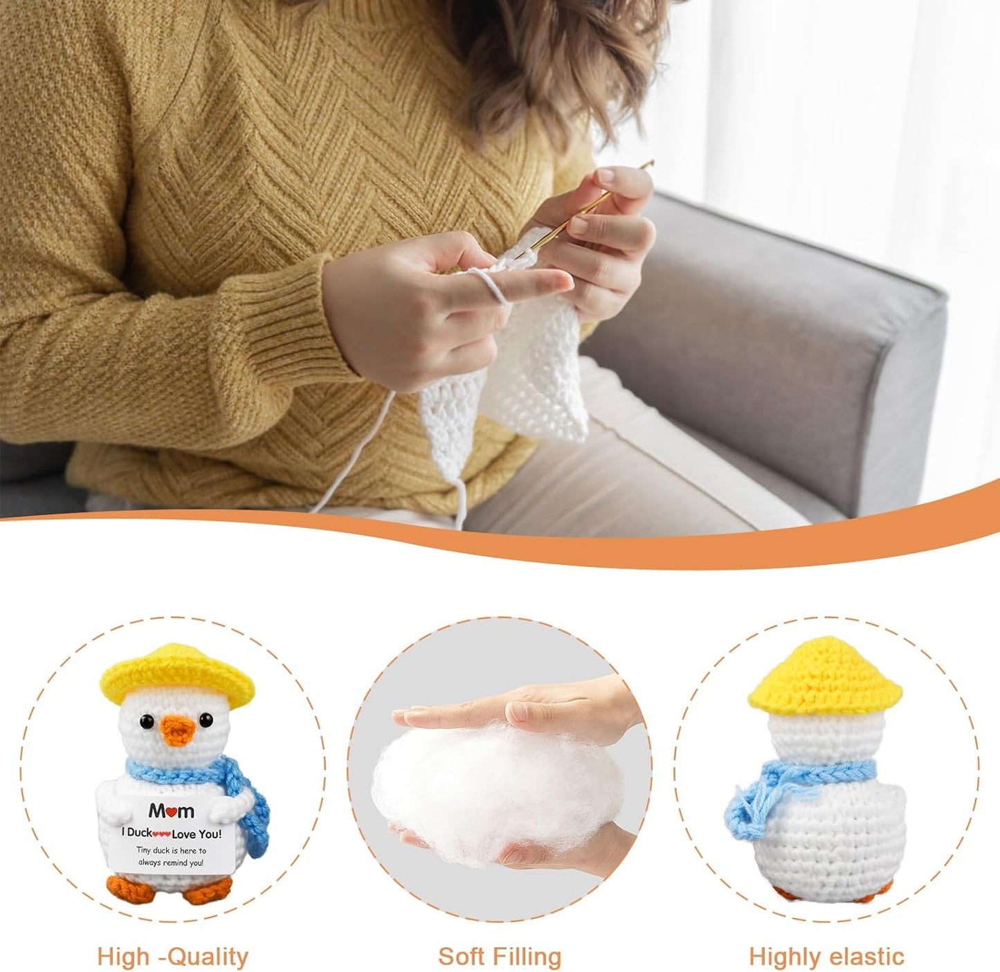 Handmade Crochet Duck Gift for Mum – Cute “I Duck Love You” Keepsake Plush
