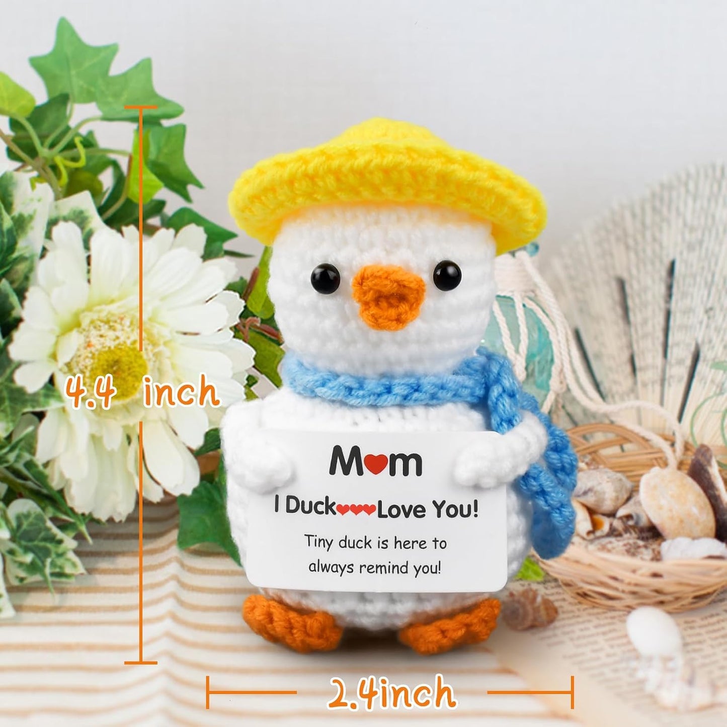 Handmade Crochet Duck Gift for Mum – Cute “I Duck Love You” Keepsake Plush