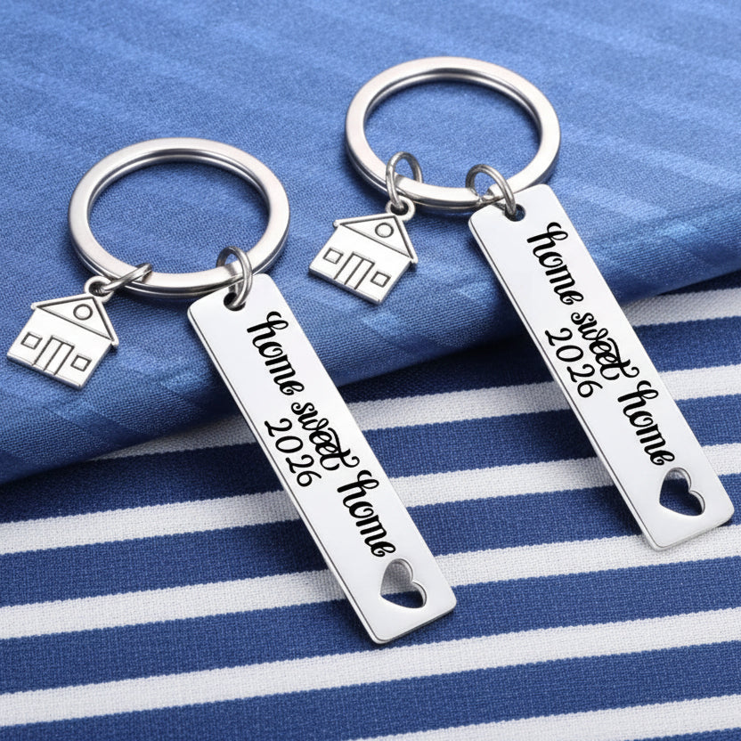 Home Sweet Home 2026 Keychain Set (2 Pack) – New Home Housewarming Gift for First Home & Homeowners
