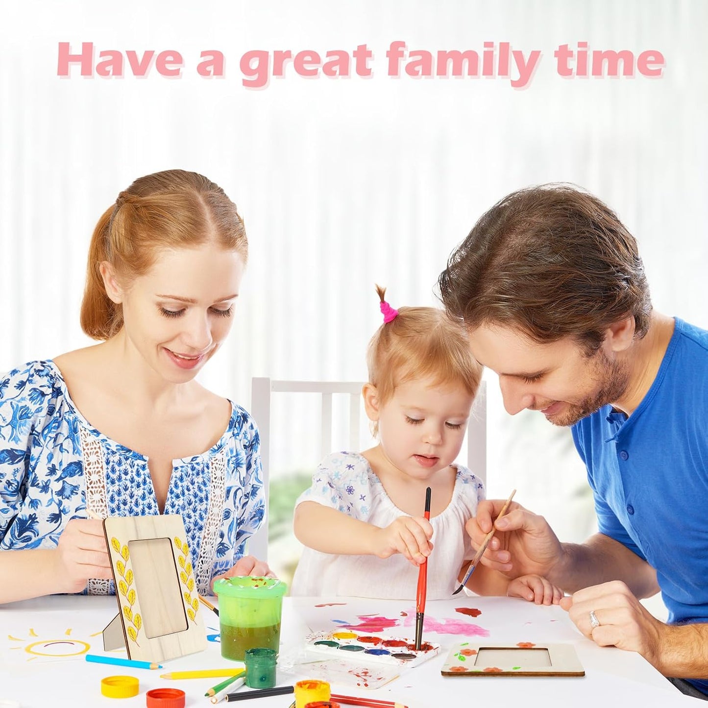 24 Pack Unfinished Wooden Photo Frames 3x5 – DIY Paintable Craft Frames for Kids, Classroom Projects & Personalised Gifts