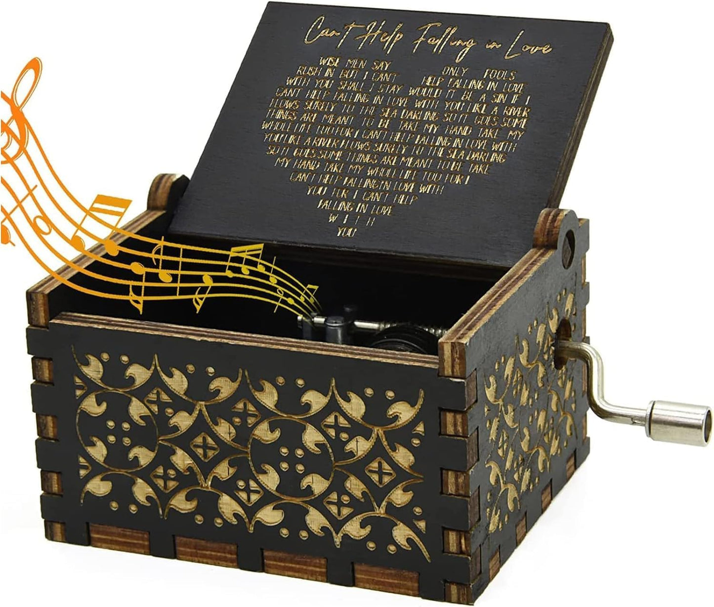 “Can’t Help Falling in Love” Wooden Music Box – Romantic Anniversary Keepsake Gift for Couples