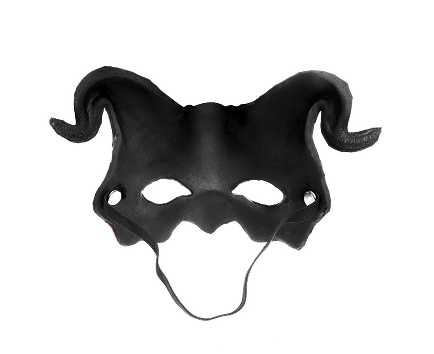 Devil Horn Mask Half Face – Red Ram Horn Halloween Masquerade Costume Mask