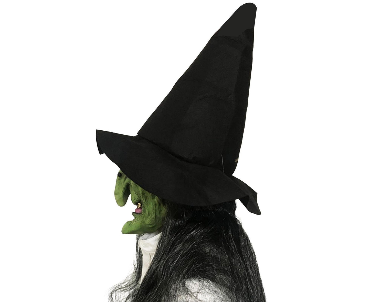 Halloween Witch Mask Full Head Latex – Realistic Scary Green Witch Cosplay Headgear