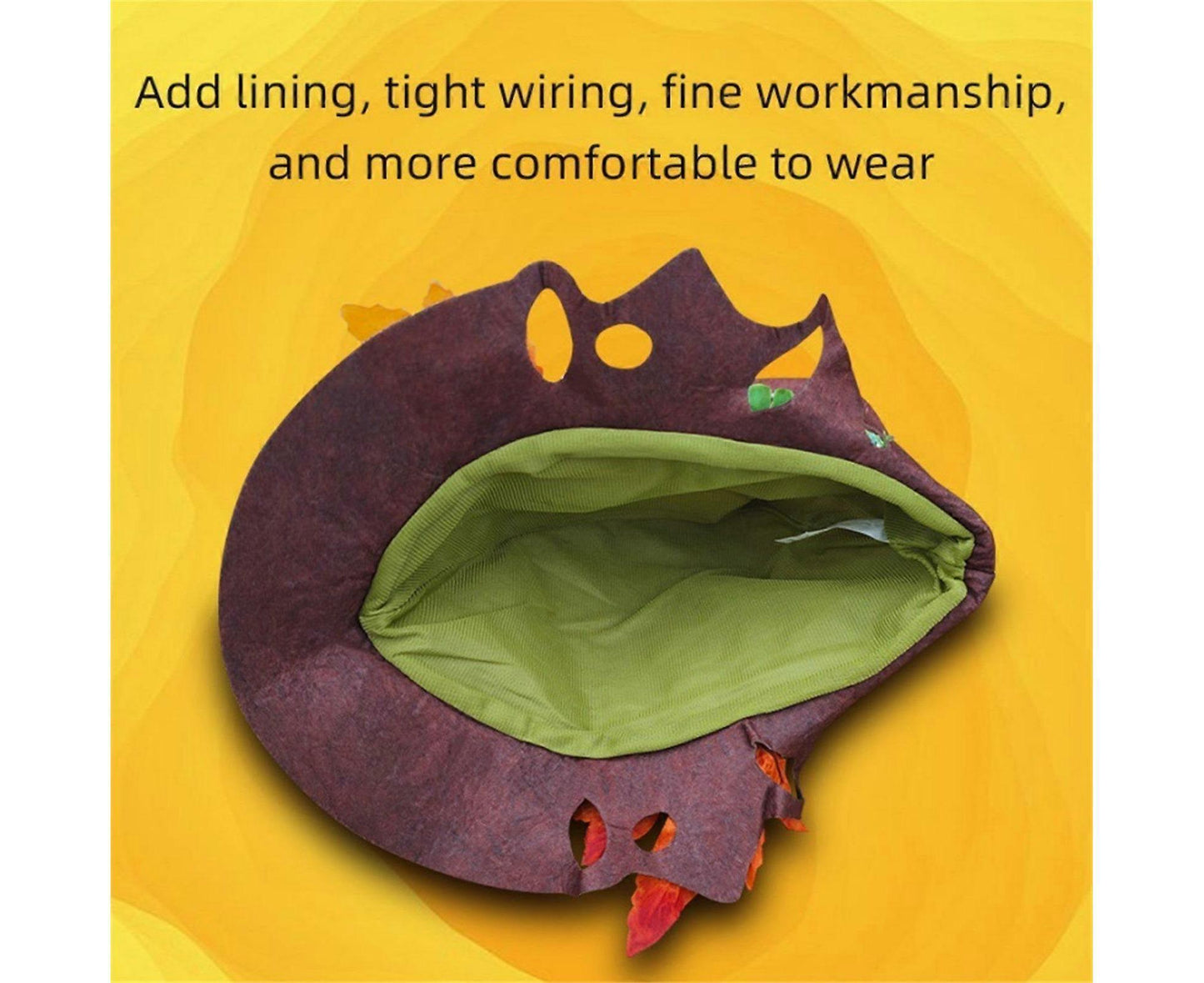 Autumn Witch Hat with Maple Leaves – Nature Magic Wizard Hat for Halloween, Cosplay & Fantasy Dress-Up