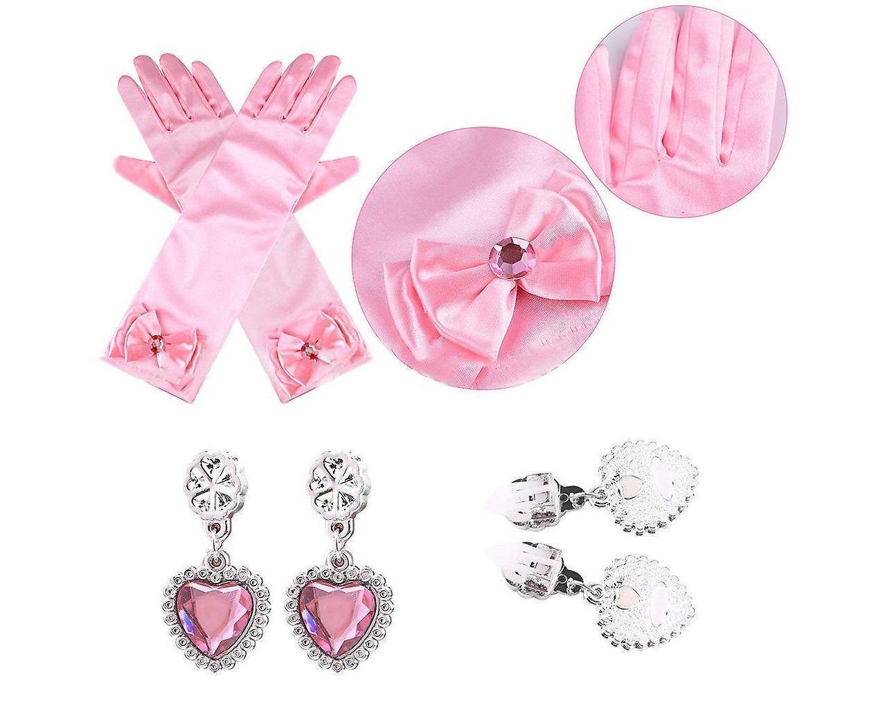Princess Dress Up Accessories Set for Kids – Tiara, Wand, Braided Hair, Gloves & Jewellery Costume Kit