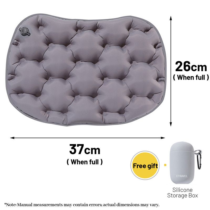 Portable Inflatable Seat Cushion with Built-In Pump & Storage Case – Compact Waterproof Outdoor Cushion (Grey)