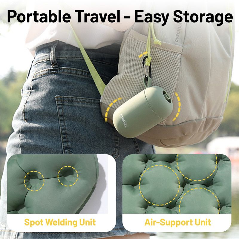 Portable Inflatable Seat Cushion with Built-In Pump & Storage Case – Compact Waterproof Outdoor Cushion (Grey)