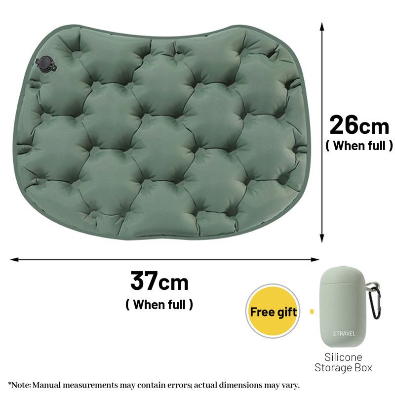 Portable Inflatable Seat Cushion with Built-In Pump & Storage Case – Compact Waterproof Outdoor Cushion (Olive Green)