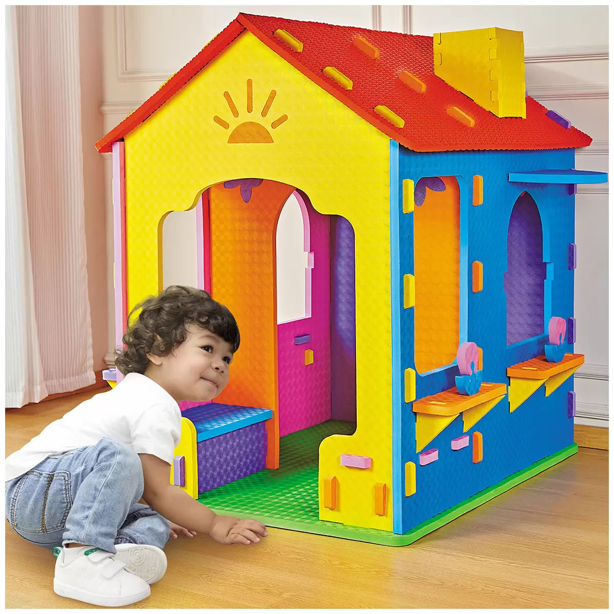 Kids EVA Foam Playhouse – Soft Indoor Playhouse with 2-Room Design