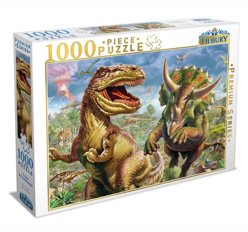 Tilbury Premium Series: T-Rex & Triceratops 1000 Piece Jigsaw Puzzle