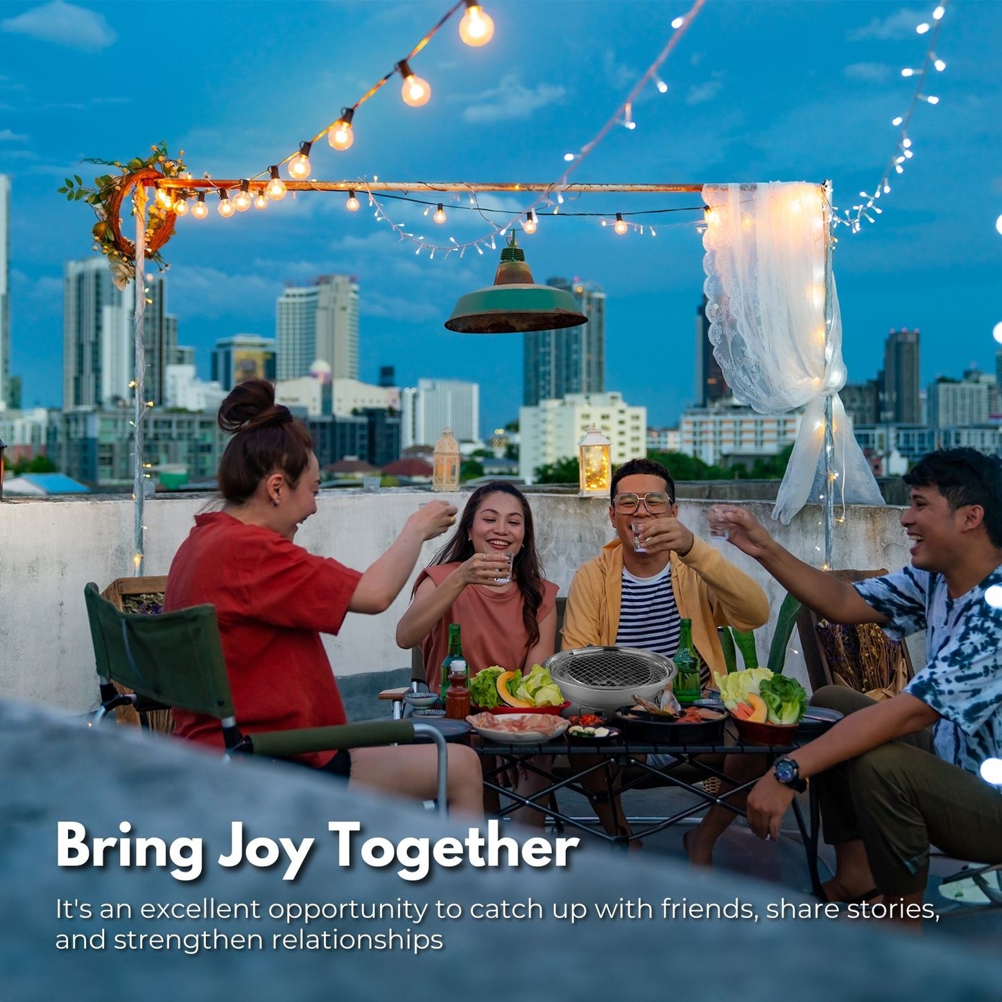 Multifunctional Camping Charcoal BBQ Grill Stove