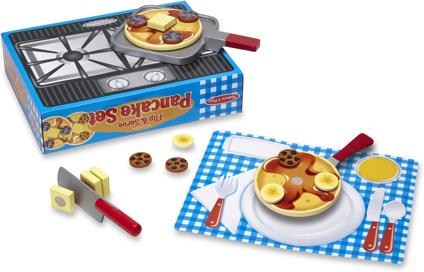 Wooden Flip and Serve Pancake Set - 19 Piece Breakfast Play Set