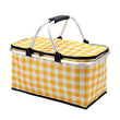 Picnic Basket Portable Collapsible and Insulated - Yellow Grid