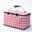 Picnic Basket Portable Collapsible and Insulated - Red Grid