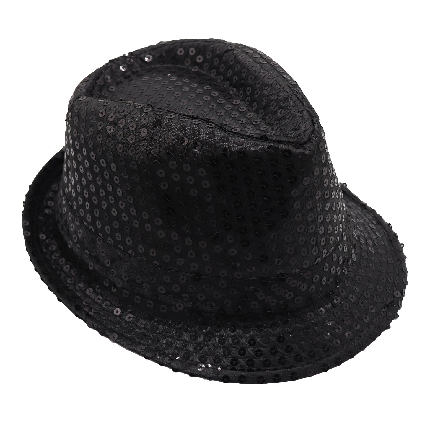 Sequin Fedora Hat Party Costume - Black