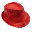 Sequin Fedora Hat Party Costume - Red