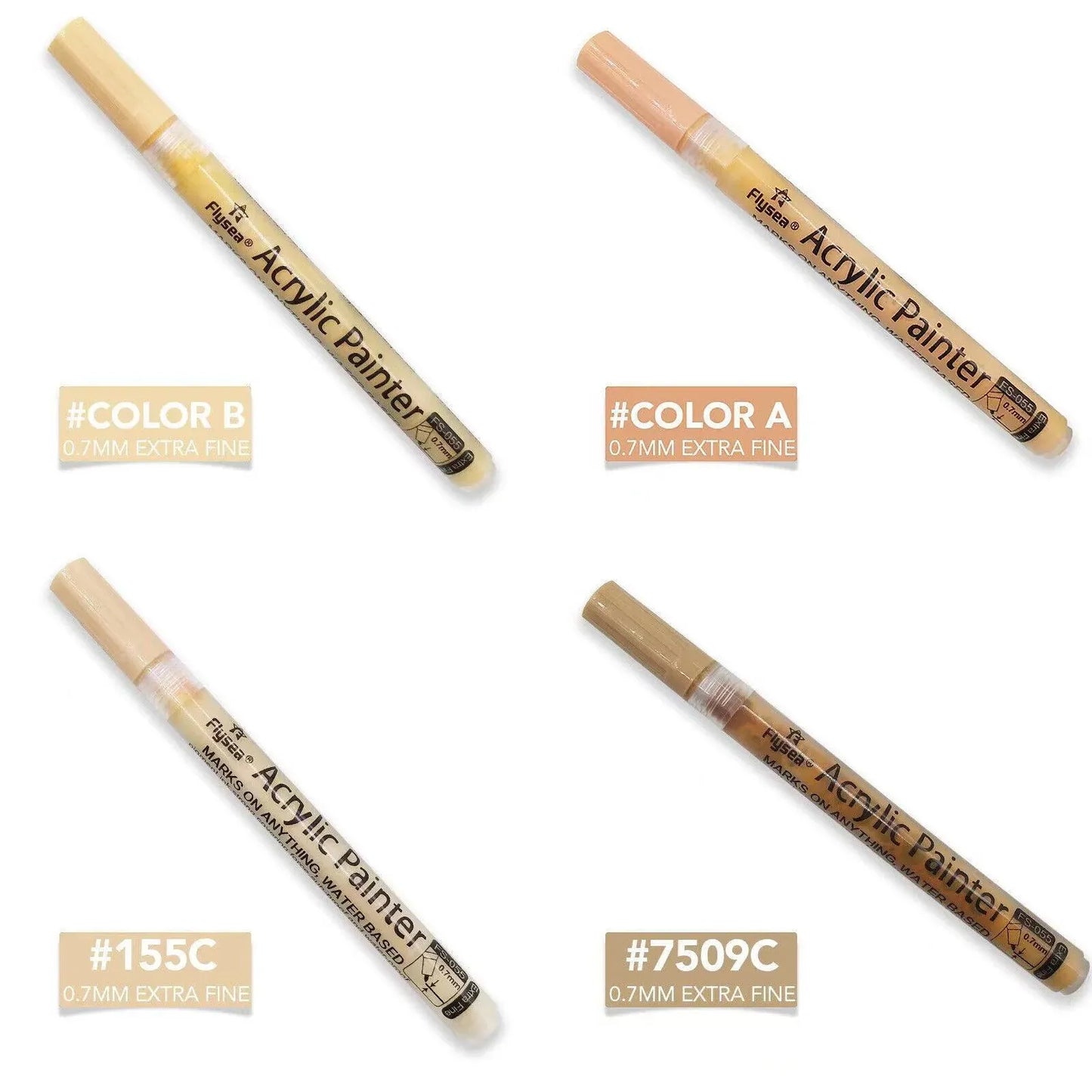 12-Colour Skin Tone Acrylic Paint Marker Set – Fine Tip 0.7mm Art Pens for Detail, Portrait & Creative Expression
