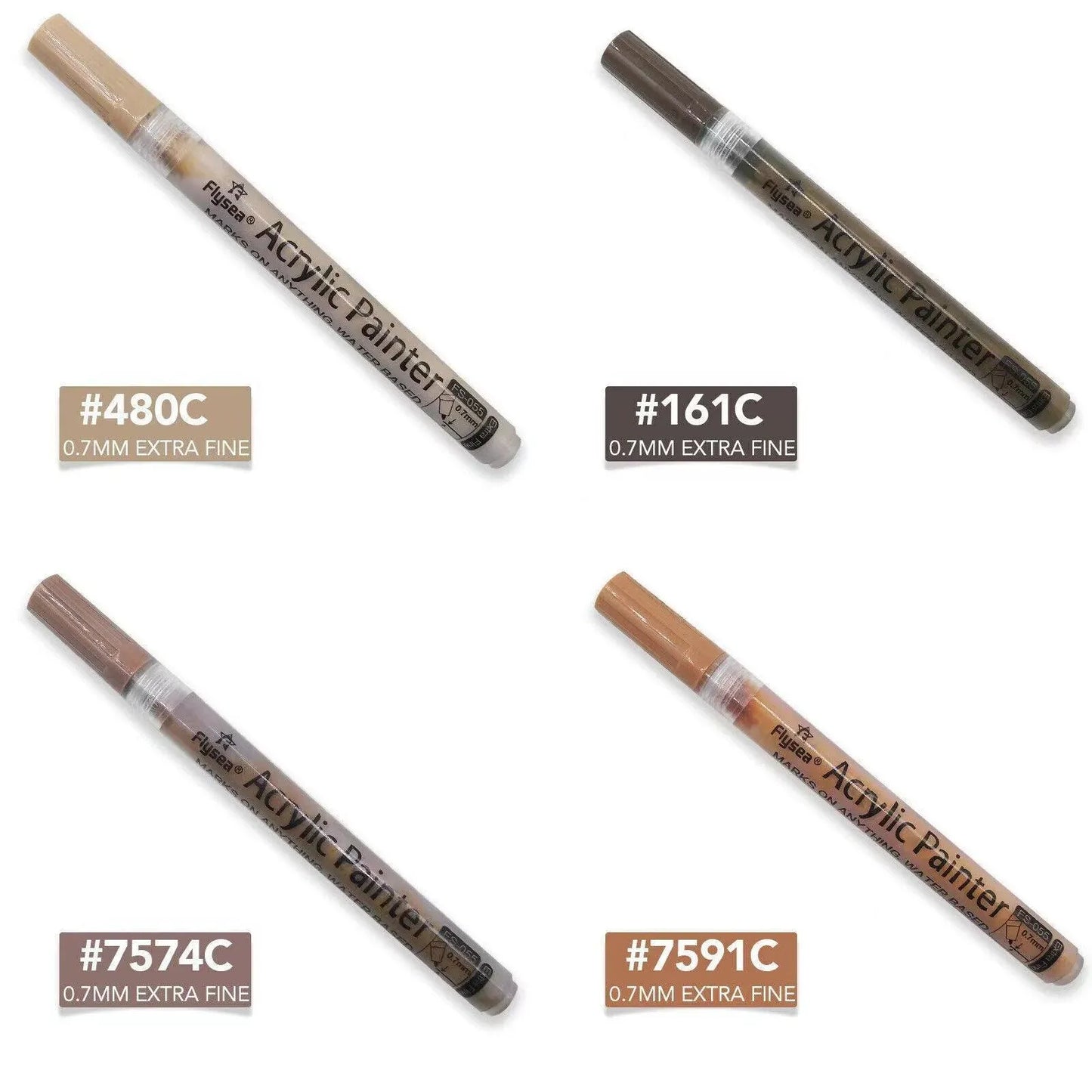 12-Colour Skin Tone Acrylic Paint Marker Set – Fine Tip 0.7mm Art Pens for Detail, Portrait & Creative Expression