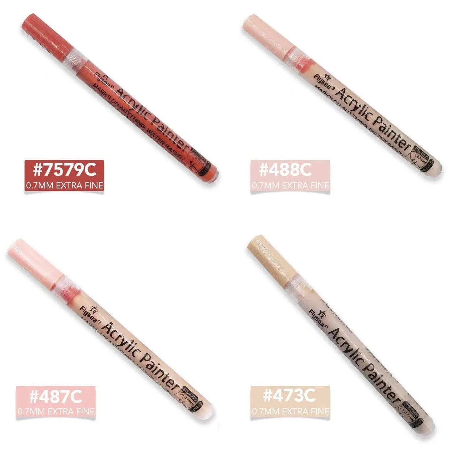 12-Colour Skin Tone Acrylic Paint Marker Set – Fine Tip 0.7mm Art Pens for Detail, Portrait & Creative Expression