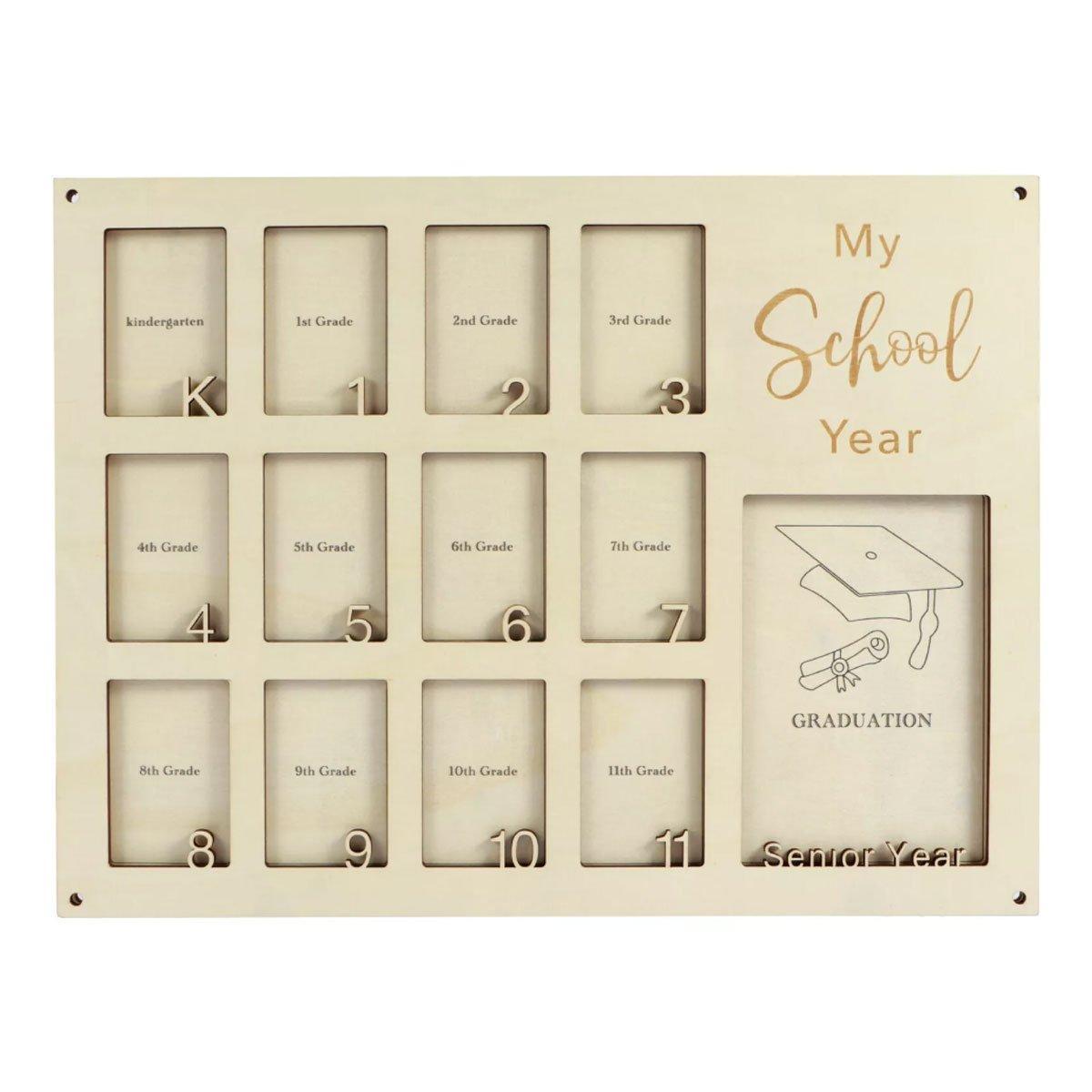 School Years Photo Frame Collage – Graduation Keepsake Memory Display (Kindergarten to Year 12)