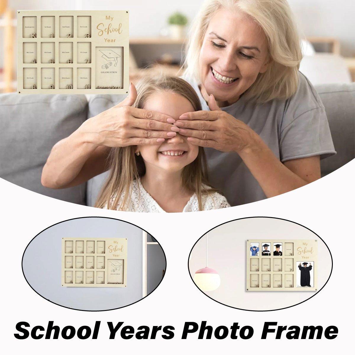 School Years Photo Frame Collage – Graduation Keepsake Memory Display (Kindergarten to Year 12)