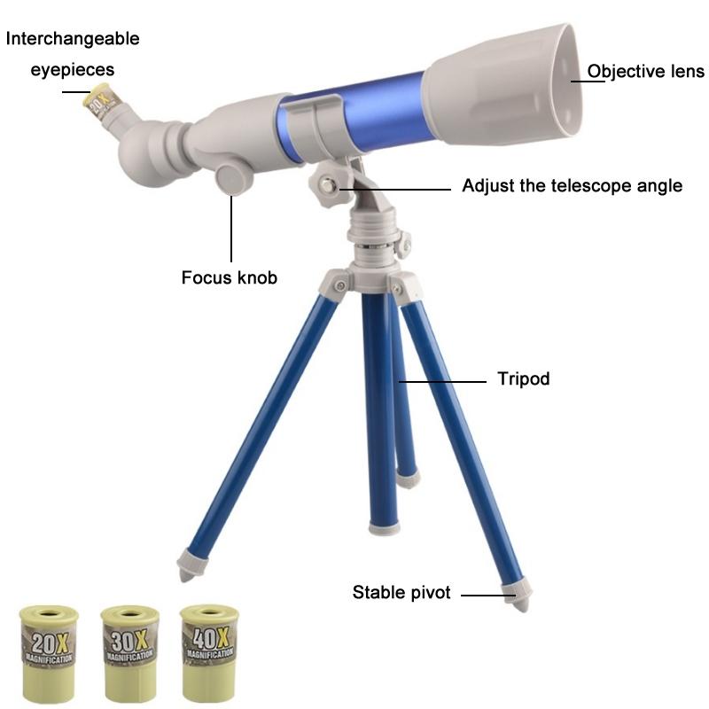 Kids Beginner Telescope – Science & Nature Exploration Toy (Type B – Blue)