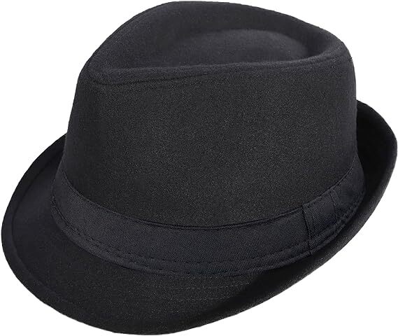 Classic Trilby Detective Fedora Hat Party Costume - Black