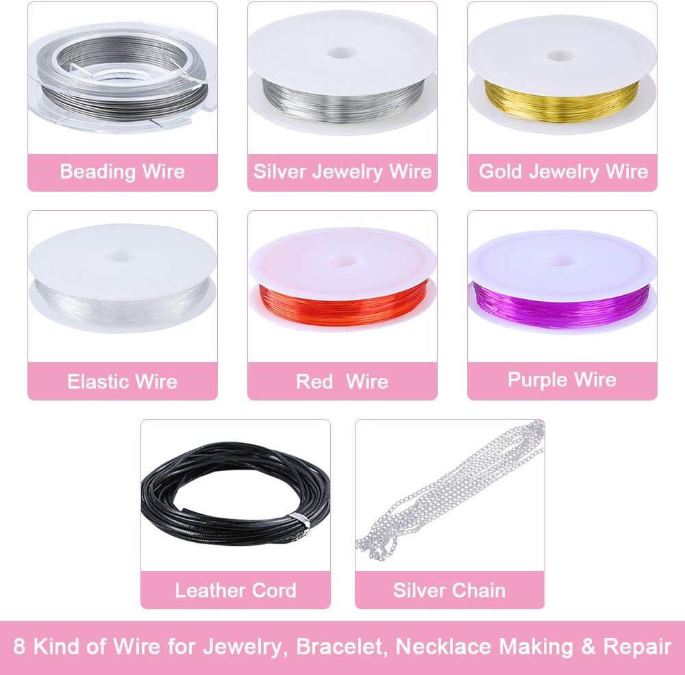 Deluxe 4-Layer 2880 PCS Jewellery Making Kit: Beads, Charms, Findings, Beading Wire for DIY Bracelets, Necklaces, Earrings